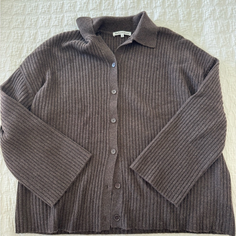 Reformation fantino cardigan in brown